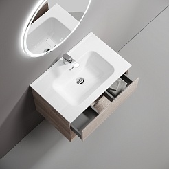 Sancos Тумба с раковиной Marmi 1.0 80 дуб галифакс натуральный раковина Grace 81 CN7012 – фотография-4