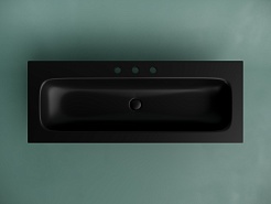 Ceramicanova Мебельная раковина Grace 121 CN7024MB с 3 отверстиями под смеситель чёрный матовый – фотография-2