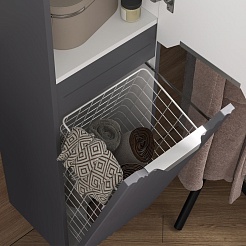 Equil Шкаф пенал Mirage 36 R с корзиной подвесной графит софт – фотография-6