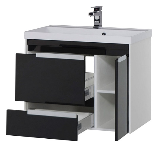 Aquanet Тумба с раковиной "Тиволи 80" черная – картинка-7