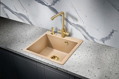 Milacio Мойка кухонная Murcia 51 Cuarzo бежевая – фотография-3