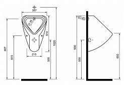 Creavit Писсуар TP630 подвесной – фотография-2