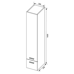 Aquanet Пенал для ванной "Верона 30" черный (175391) – фотография-3