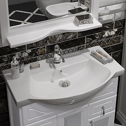 Opadiris Мебель для ванной Тибет 75 белая, с художественным стеклом – фотография-5