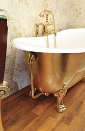 BelBagno Акриловая ванна BB04-ORO/BIA, ножки BB-LEG-LION-ORO – фотография-4