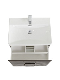 BelBagno Тумба с раковиной Due 50 подвесная Оружейная сталь ручки Матовый атласный никель – фотография-8