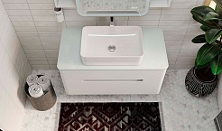 Jorno Тумба с раковиной Bosko 100 белая Bos.01.100/P/W подвесная – фотография-3