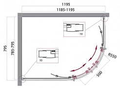 BelBagno Душевой уголок Uno 120/80 UNO-195-RH-2-120/80-C-Cr стекло прозрачное – фотография-3