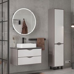 Equil Зеркальный шкаф Smile D80 графит софт – фотография-7