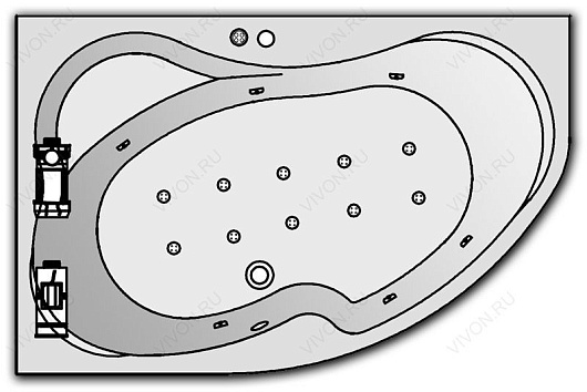 Kolpa San  Комплект гидро-аэромассажа Kolpa San Lulu Superior (массаж: боковой, аэромассаж) – фото, картинка, фотография-1