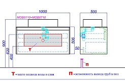 Aqwella Комплект мебели Mobi 100 дуб балтийский/белый – фотография-2