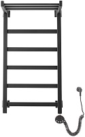Domoterm Полотенцесушитель электрический Квадро Плюс П6 400x800 ER с полкой черный