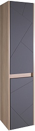 ASB-Mebel Шкаф пенал Диана 35 подвесной серый/дуб янтарный – фотография-2