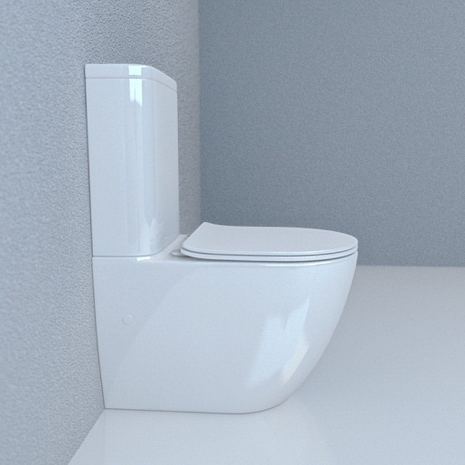 Esbano Унитаз компакт Fortex-N безободковый белый – фотография-2