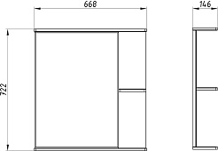 ASB-Mebel Зеркало Альпина 70 белое/дуб золотой – фотография-5