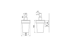 Excellent Дозатор жидкого мыла подвесной KOBO DOEX.1706CR хром – фотография-2