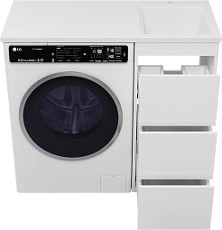 Brevita Мебель для ванной Grafit 100 R под стиральную машину белая – фотография-5