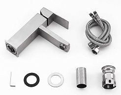 Frap Смеситель для раковины H802 F10802 сатин – фотография-2