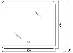BelBagno Зеркало SPC-CEZ-800-700-LED-TCH-WARM – фотография-3