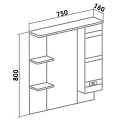 Runo Зеркало-шкаф для ванной Турин 75 – фотография-2