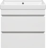 Misty Тумба с раковиной Енисей 60 2 ящика подвесная белая