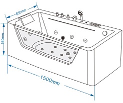 Grossman Акриловая ванна GR-15085 150x85 с гидромассажем – фотография-7