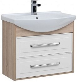 Aquanet Мебель для ванной Остин 85 белая/дуб сонома – фотография-4