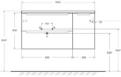 BelBagno Мебель для ванной Etna 100 L подвесная Bianco Lucido – фотография-22