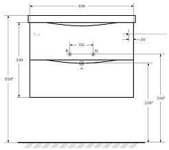 BelBagno Тумба под раковину Marino 70 подвесная Rovere Bianco – фотография-10