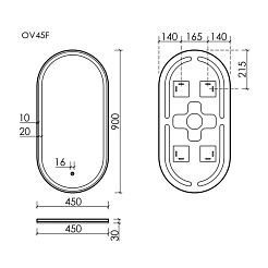 Sancos Зеркало Oval 45/90 с фронтальной подсветкой OV45F – фотография-3