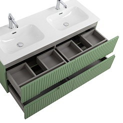 Cezares Тумба под раковину Duet-N 120 с 4 ящиками подвесная фисташковый софт – фотография-4