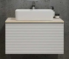 Jorno Тумба с раковиной Cossety 80 подвесная белый/дуб Мавелла голд