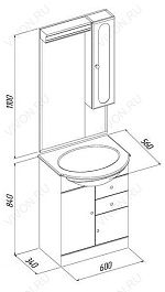 Aquanet Комплект Мебели "Марсель 60" (161091) – фотография-3