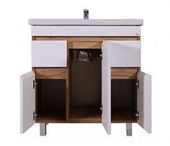 ASB-Mebel Мебель для ванной Марко 80 белый/дуб золотой – фотография-11