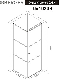 BERGES Wasserhaus Душевой уголок Dark 90x90 R 061020R – фотография-5