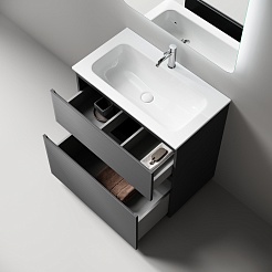 Sancos Тумба под раковину напольная Folk Floor 80 grey soft – фотография-2