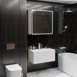 Mixline Мебель для ванной Вектор 80 Марго подвесная белая – фотография-3