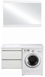 Style Line Мебель для ванной Даллас 120 Люкс L, белая PLUS подвесная – фотография-1