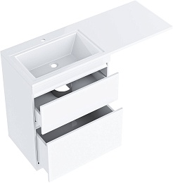 Vivon Тумба с раковиной под стиральную машину Donna 130L напольная белый глянец эмаль – фотография-6