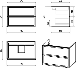 Brevita Тумба с раковиной Verde 70 подвесная зеленая – фотография-9