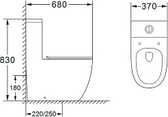 Azario Унитаз-моноблок Morano AZ-1001MB безободковый с бачком с сиденьем микролифт черный матовый – фотография-3