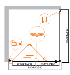Cezares Душевой уголок ELENA-W-ASH-1-80/100-C-Cr – фотография-2