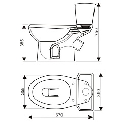 Оскольская керамика Унитаз-компакт Элисса 419190 зеленый – фотография-5