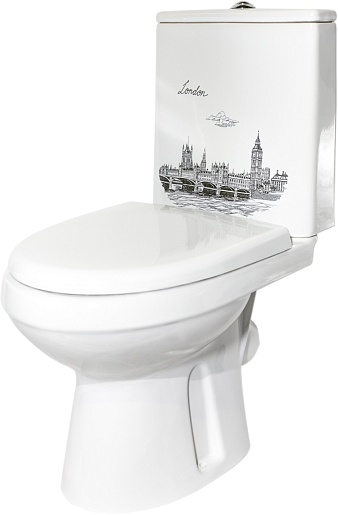 Оскольская керамика Унитаз-компакт Фиона декор Лондон – фото-1