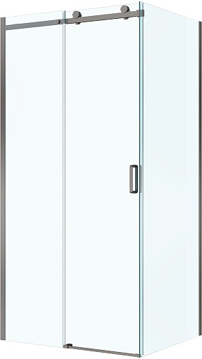 BelBagno Душевой уголок Soft Close-2 SOFT_CLOSE-2-AH-1-100/80-C-GM 100x80 профиль оружейная сталь стекло прозрачное – фото-1