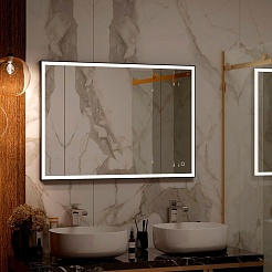 Continent Зеркало Solid Black Led 900x700 – фотография-9