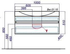 Aqwella Тумба для умывальника Бергамо 100 подвесная акация – фотография-2