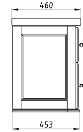 ASB-Woodline Тумба под раковину Венеция 70 подвесная белая патина серебро – фотография-9