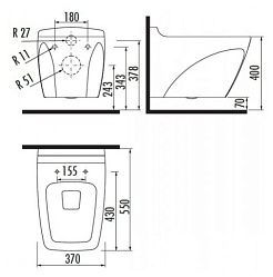 Creavit Унитаз подвесной Bull BL320.00100 – фотография-3