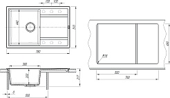 Florentina Мойка кухонная Липси 780 черная – фотография-4